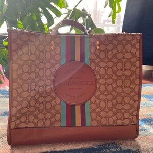 Coach Brown and Multicolor Tote Bag